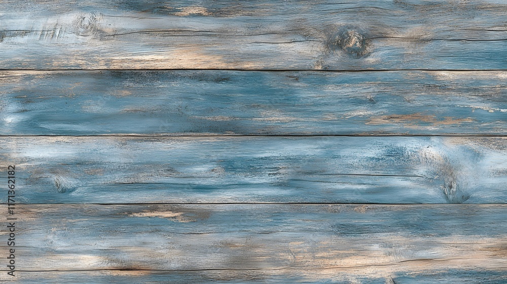 Naklejka premium Weathered Blue Painted Wooden Planks Background