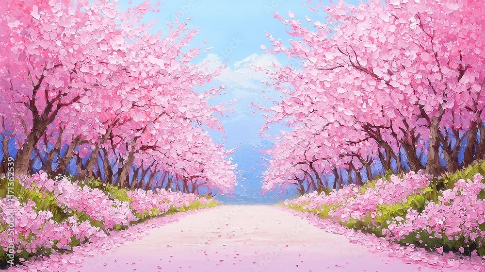 Delicate Cherry Blossoms in Full Bloom, vibrant pink petals cascading against a serene backdrop, evoking the essence of spring's renewal and beauty in nature. Delicate Cherry Blossoms in Full Bloom, vibrant pink petals cascading against a serene backdrop, evoking the essence of spring's renewal and beauty in nature.