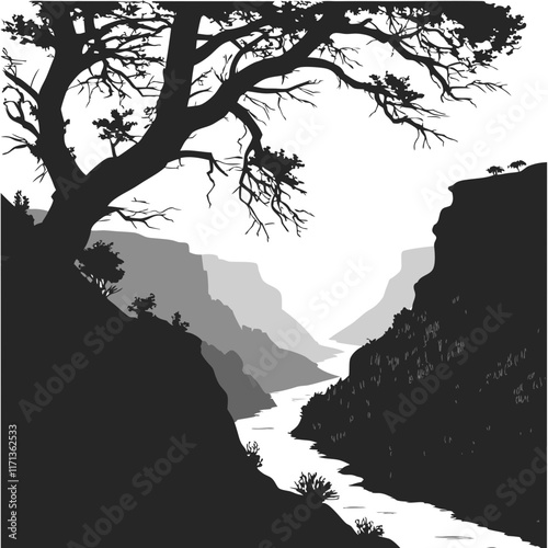 silhouette of a tree