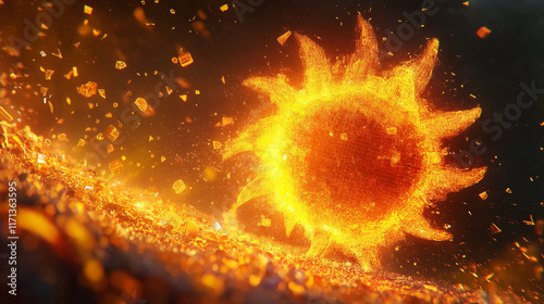 Abstract Shining Pixel Sun 2 photo