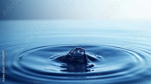 Suspended water droplet sends ripples across a calm pool, symbolizing the impact of actions and the spreading influence of ideas