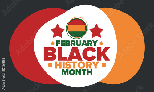 Black History Month 2025. African American History. Celebrated annual. February and October. Poster, card, banner, background. Vector illustration
