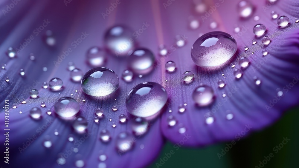 Macro View of a Purple Flower with Dew on Petals
Macro View of a Purple Flower with Dew on Petals