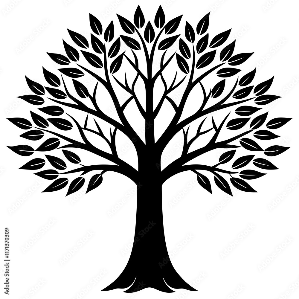 Obraz premium tree silhouette vector illustrator