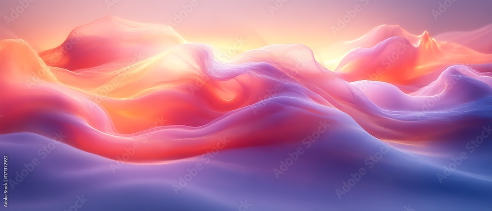 Abstract sunset landscape with flowing pastel colors. Abstract sunset landscape with flowing pastel colors.