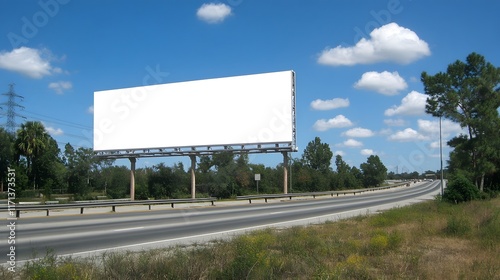 Wallpaper Mural Blank Billboard Overlooking A Highway Scene Torontodigital.ca