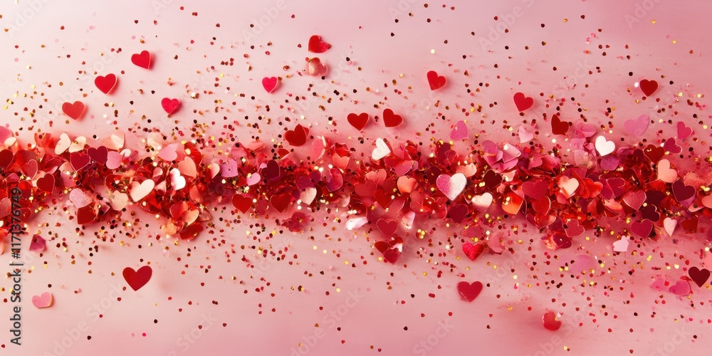 A soft pink canvas adorned with a flurry of vibrant hearts, symbolizing love and affection in a delightful Valentine's Day celebration. A soft pink canvas adorned with a flurry of vibrant hearts, symbolizing love and affection in a delightful Valentine's Day celebration.