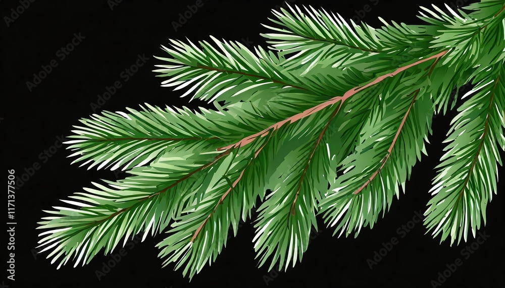 Realistic Spruce Branch Illustration Lush Green Fir for Holiday Cheer, Perfect for Christmas Cards and New Year Celebrations, Bringing Festive Spirit to Your Designs Realistic Spruce Branch Illustration Lush Green Fir for Holiday Cheer, Perfect for Christmas Cards and New Year Celebrations, Bringing Festive Spirit to Your Designs