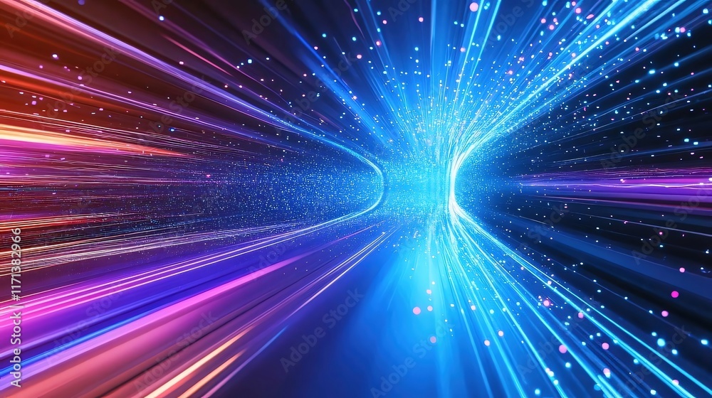 Abstract vibrant light streaks forming a tunnel. Abstract vibrant light streaks forming a tunnel.