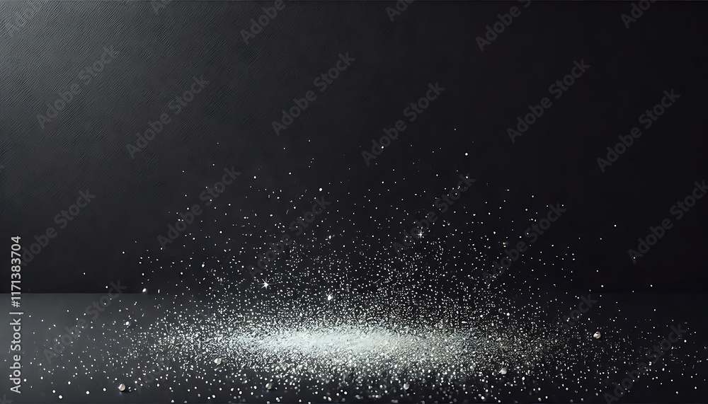 Obraz premium Sparkling Ascent: A breathtaking splash of shimmering granules takes center stage, capturing the essence of purity. A moment suspended in time. 