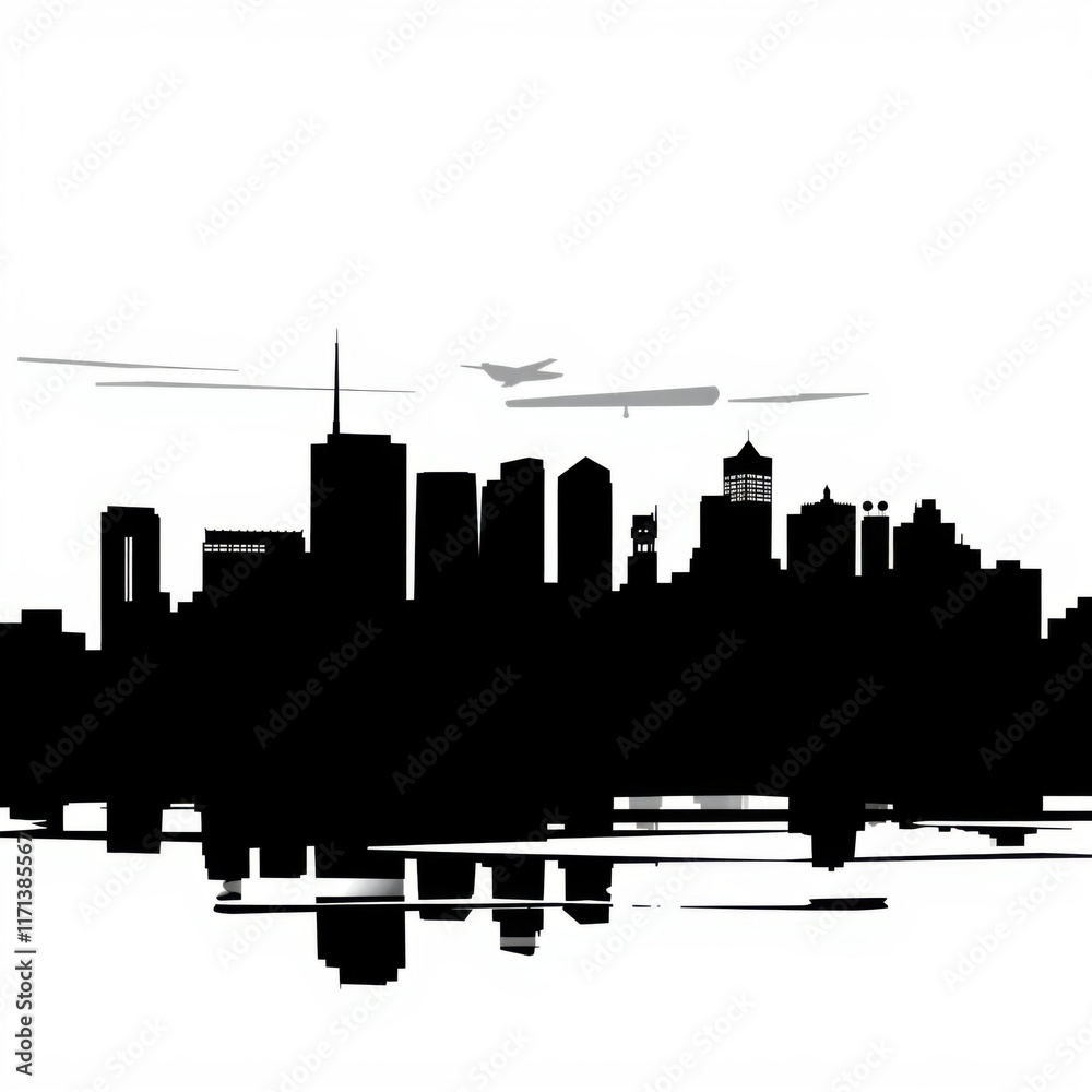 City skyline silhouette with red gradient background skyline silhouette City skyline silhouette with red gradient background skyline silhouette