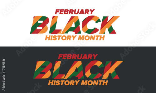 Black History Month 2025. African American History. Celebrated annual. February and October. Poster, card, banner, background. Vector illustration