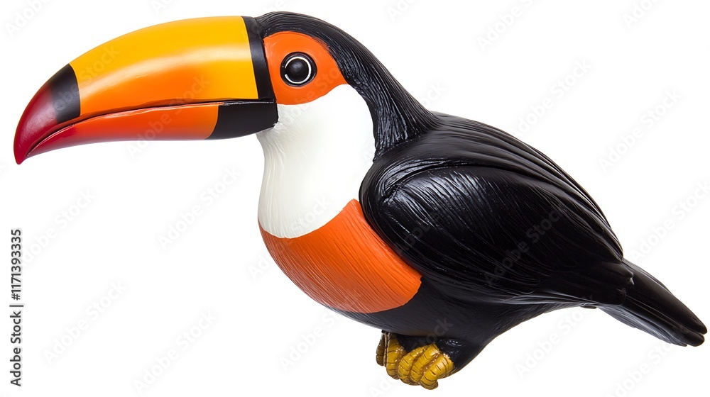 Naklejka premium Vibrant Toucan Figurine: A Tropical Delight