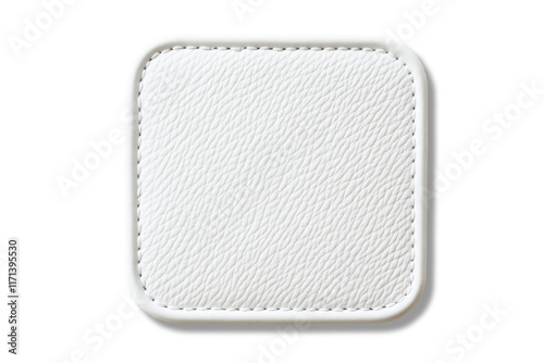 Square leather patch isolated on transparent background. PNG