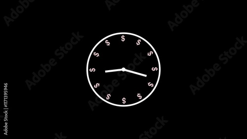 Time is money concept. Businessman showing virtual icon of clock and money for business time management. Clock with a dollar symbols.