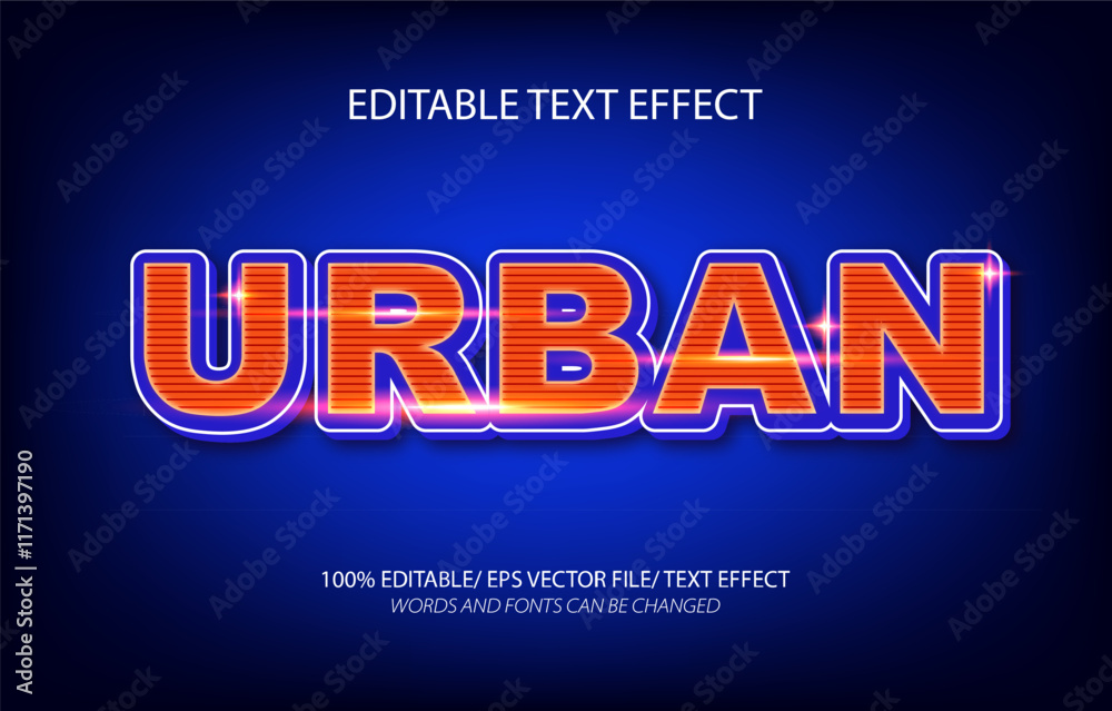 Obraz premium Urban editable text effect, 3D editable text template. 