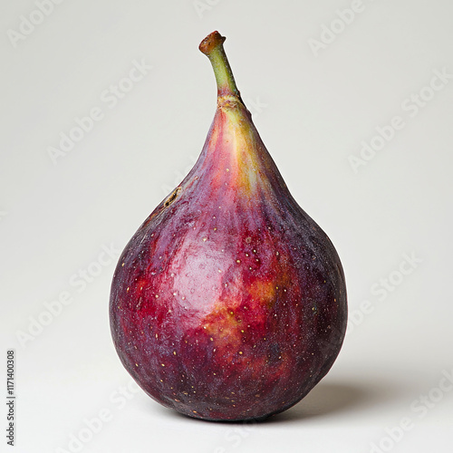 Ripe Fig on White Background: A Study in Texture and Color photo