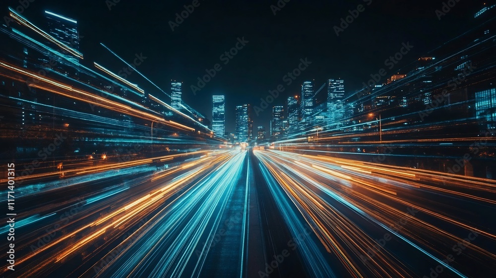 Night City Lights: A Symphony of Speed and Urban Energy Night City Lights: A Symphony of Speed and Urban Energy