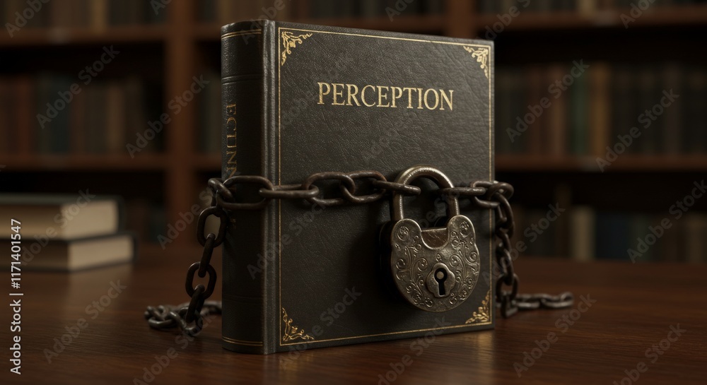 A closed book titled