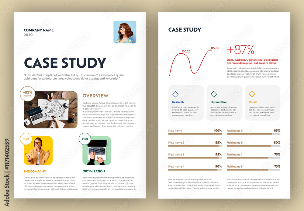 Case Study Layout Stock Template | Adobe Stock
