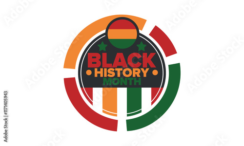 Black History Month 2025. African American History. Celebrated annual. February and October. Poster, card, banner, background. Vector illustration