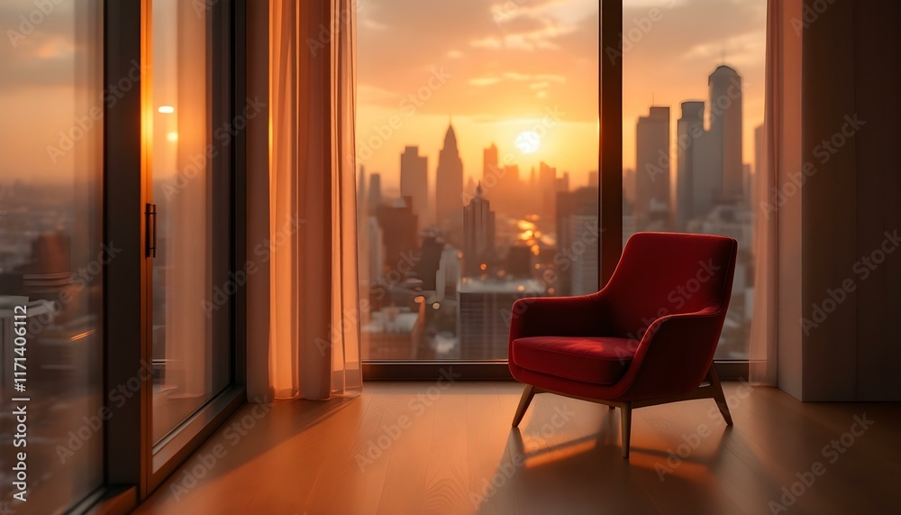 sunset in the city