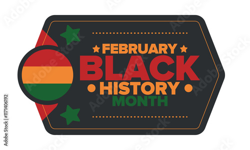 Black History Month 2025. African American History. Celebrated annual. February and October. Poster, card, banner, background. Vector illustration