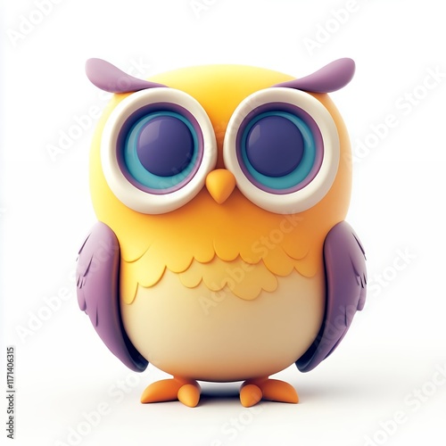 Adorable Cartoon Owl Illustration Cute Baby Owl Image photo