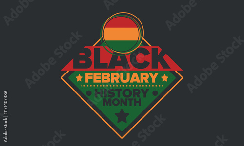 Black History Month 2025. African American History. Celebrated annual. February and October. Poster, card, banner, background. Vector illustration