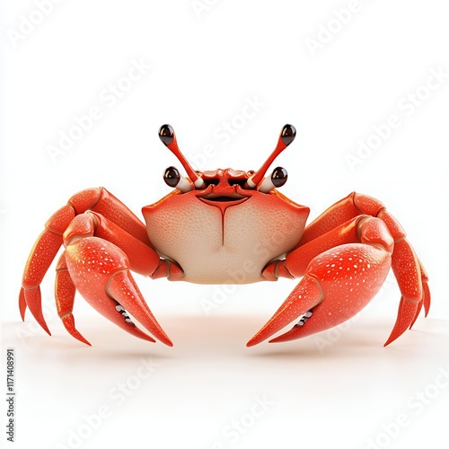 Cheerful Cartoon Crab Image Fun Illustration for Kids photo