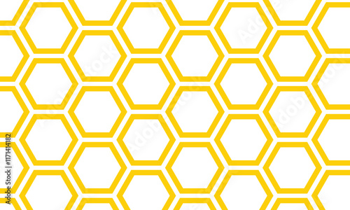 abstract yellow outline hexagon pattern suitable for background.