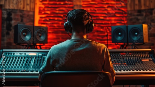 Music Producer in a Recording Studio