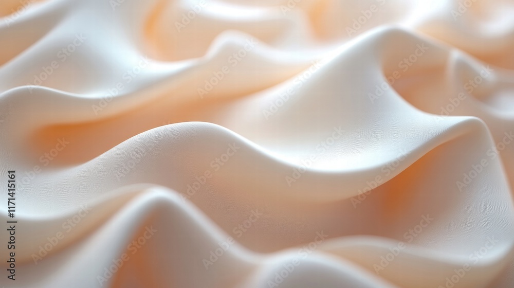 Obraz premium Abstract Peach and White Draped Fabric Texture