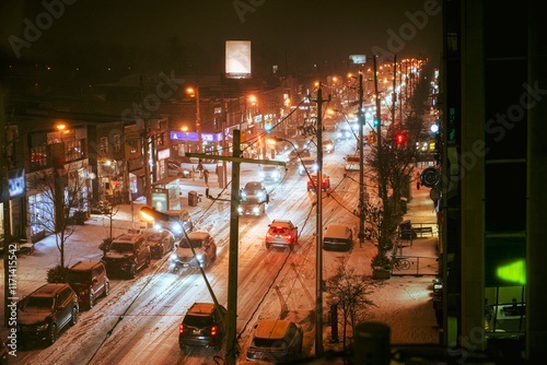 Wallpaper Mural Toronto avenue in winter when it snows, Canada Torontodigital.ca