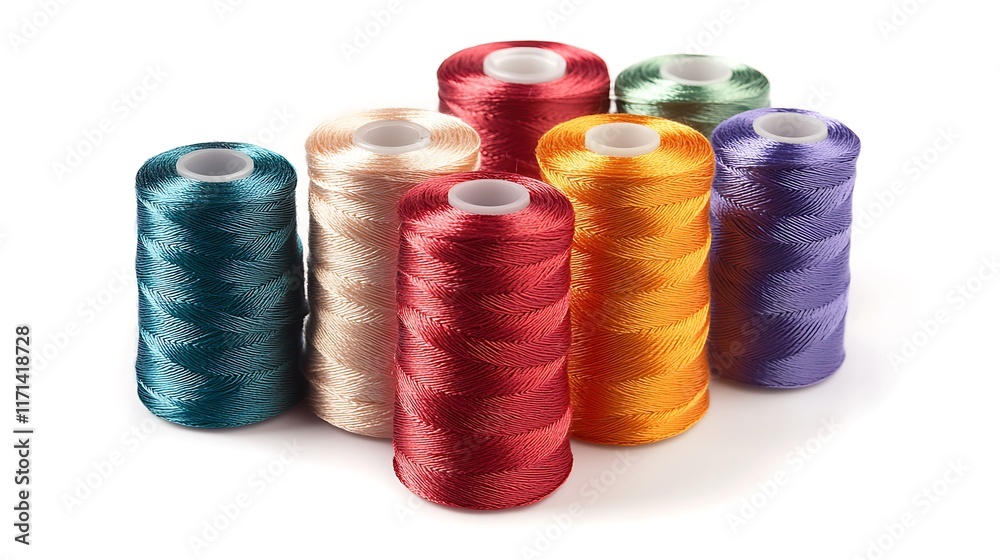 Vibrant Collection of Colorful Sewing Threads Vibrant Collection of Colorful Sewing Threads