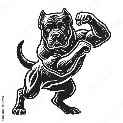 Cane Corso Dog  dancing Design Svg