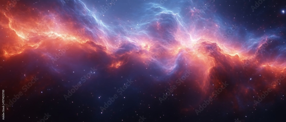 Fiery cosmic nebula with vibrant colors. (1) Fiery cosmic nebula with vibrant colors. (1)