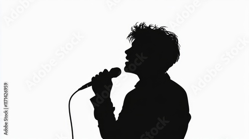 Silhouette of a Singer Holding a Microphone