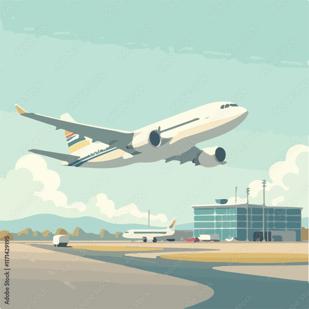 Plane flying vector design, Plane Illustration vector design, Passengers Traveling vector design Plane flying vector design, Plane Illustration vector design, Passengers Traveling vector design