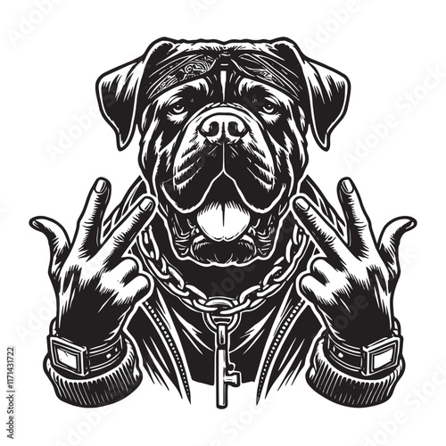 Cane Corso Dog Rapper Bulldog Design Svg