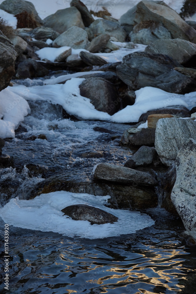 frozen river, Italy