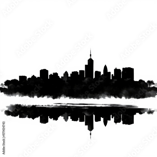 Rheinmain skyline silhouette 
