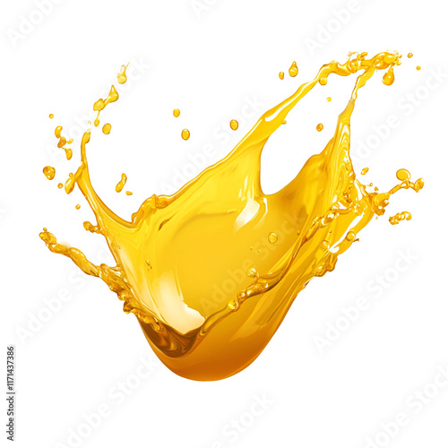 orange juice splash isolated on white