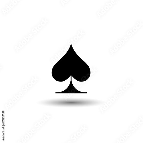 Playing card suit symbol. Pikes spades vector illustration