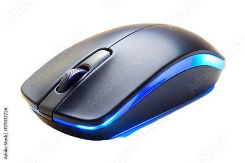 Wireless computer mouse with blue led light