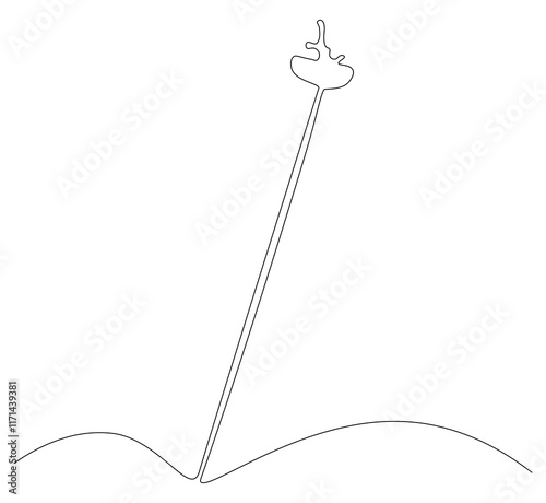 Anggar sword continuous line. Continuous one line drawing anggar sword. Sport, fight  concept. Single line drawing