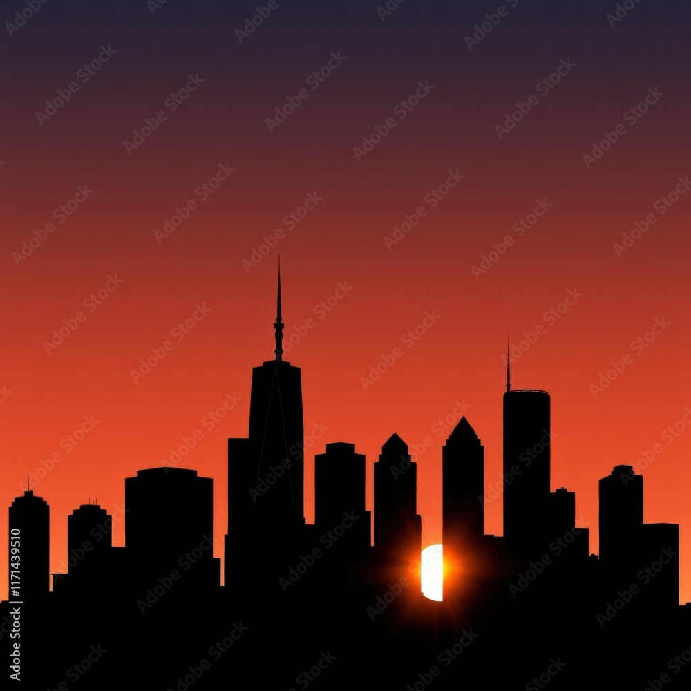 Obraz premium Fresno california skyline skyline silhouette 