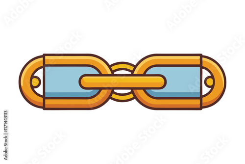 Decorative clasp illustration with bold lines and colorful details, ideal for jewelry, bags, or accessory design projects