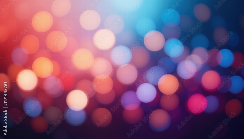 Fototapeta premium A vibrant abstract background featuring blurred bokeh lights in various colors, evoking a sense of depth and warmth.