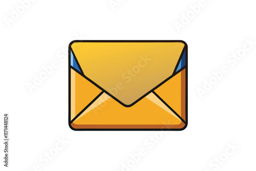 Fun and friendly envelope icon design with expressive face, perfect for illustrating communication and mailing themes